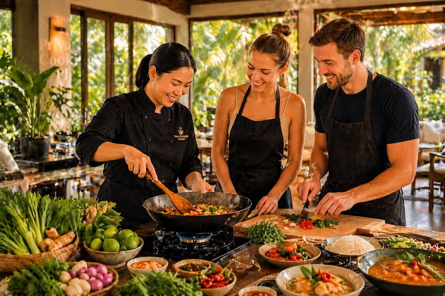 Private Thai cooking class Phuket villa experience