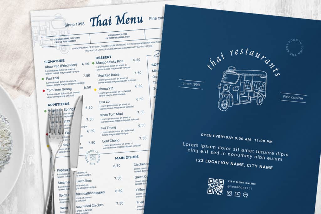 Thai Restaurant Menu Templates Vol.2 - BrandPacks